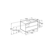 Tenue unik 2 tiroirs lavabo asymétrique droite 1000mm noir mat - ROCA A851938532 