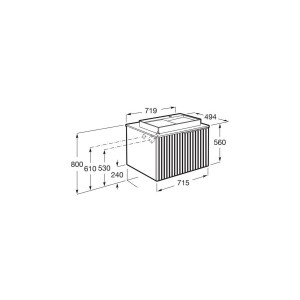Horizon unik meuble 1t 700 + plan noir + vasque view 600x420 mm noire mate - ROCA A851948553 
