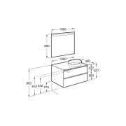 The gap meuble 2t pr vasq à dte (meuble+plan) 1000 mm bleu mat/ poignées noires - ROCA A851958548 
