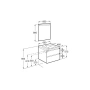 The gap pack 2t lavabo mural (unik+miroir) 600mm blanc mat/poignées noires - ROCA A851974509 