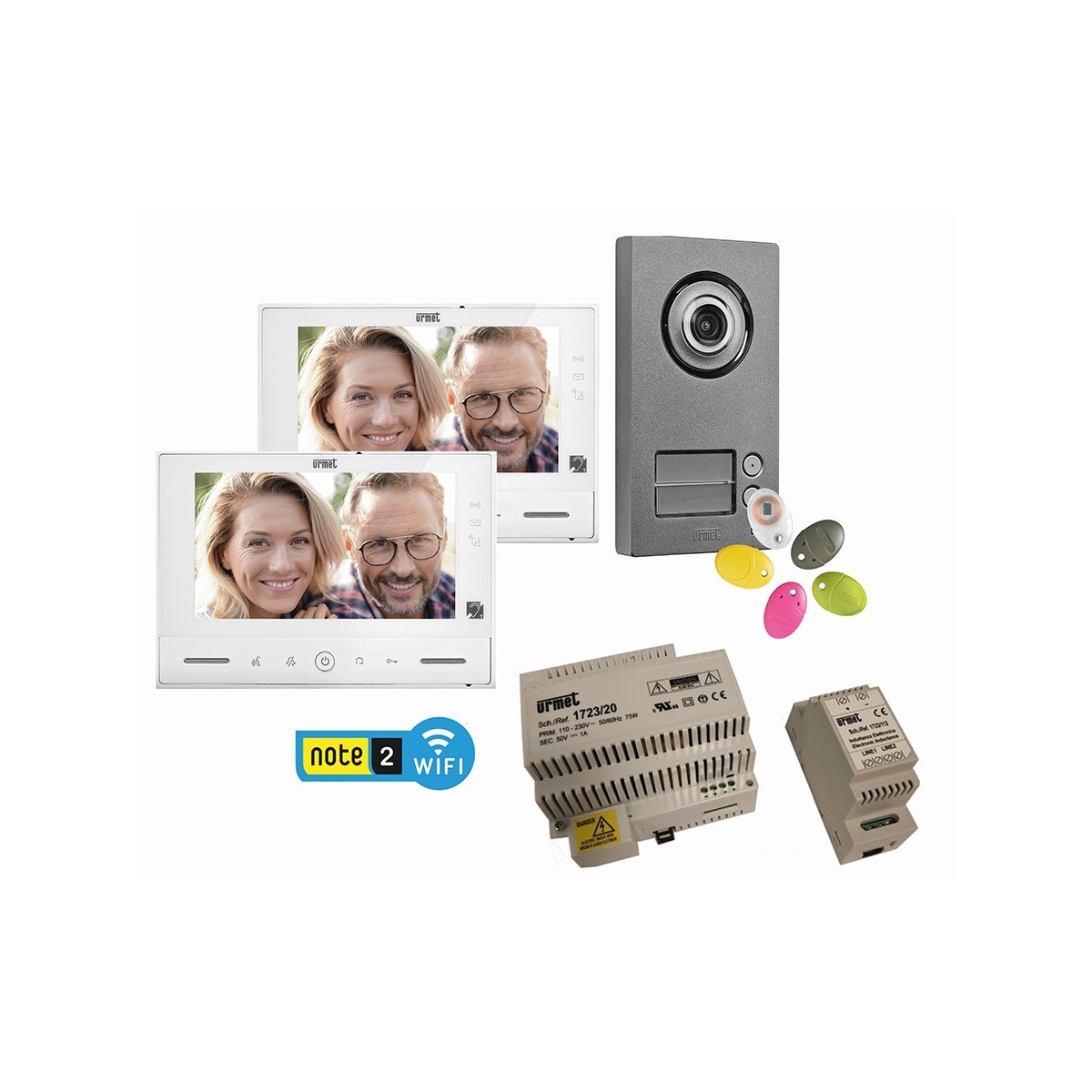 Kit visiophone WiFi couleur 2 boutons 2 logements - URMET 1723/96U