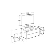 The gap pack 2t lavabo mural centré 1000 blanc brillant/poignées alu brillantes - ROCA A851976806 