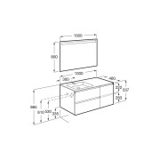 The gap pack 2t+1p 1000 mm asym gche blanc brill/poignées alu brill - ROCA A851998806 