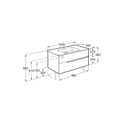 Victoria-n unik (meuble+lavabo) 2 tiroirs 1000 mm noyer - ROCA A852098517 