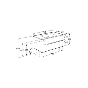 Victoria-n unik (meuble+lavabo) 2 tiroirs 1000 mm onyx - ROCA A852098531 