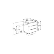 Victoria-n unik (meuble+lavabo) 3 tiroirs droite 600 mm noyer - ROCA A852100517 
