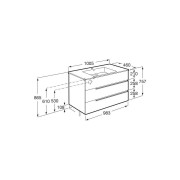 Victoria-n unik (meuble+lavabo) 3 tiroirs 1000 mm onyx - ROCA A852103531 