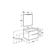 Victoria-n pack (meuble+lavabo+miroir+applique) 2 tiroirs 700 mm vert sauge - ROCA A852106564 