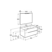 Victoria-n pack (meuble+lavabo+miroir+applique) 2 tiroirs 1000 mm noyer - ROCA A852108517 
