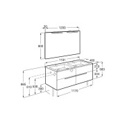 Victoria-n pack (meuble+lavabo+miroir+appliques) 4 tiroirs 1200 mm blanc mat - ROCA A852109509 