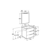 Victoria-n pack 3 tiroirs droite 600 mm vert sauge - ROCA A852110564 