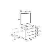 Victoria-n pack (meuble+lavabo+miroir+applique) 3 tiroirs 800 mm noyer - ROCA A852112517 