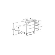 Optica unik 3 tiroirs et lavabo porcelaine 600 mm noyer - ROCA A852456517 