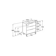 Optica unik 3 tiroirs et lavabo porcelaine 800 mm frêne clair - ROCA A852457541 