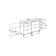 Optica unik 6 tiroirs et lavabo porcelaine 1200 mm bleu acier mat - ROCA A852458551 