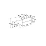 Tenue unik (meuble + lavabo plan procelaine) 2 tiroirs 600mm noir mat - ROCA A852485532 