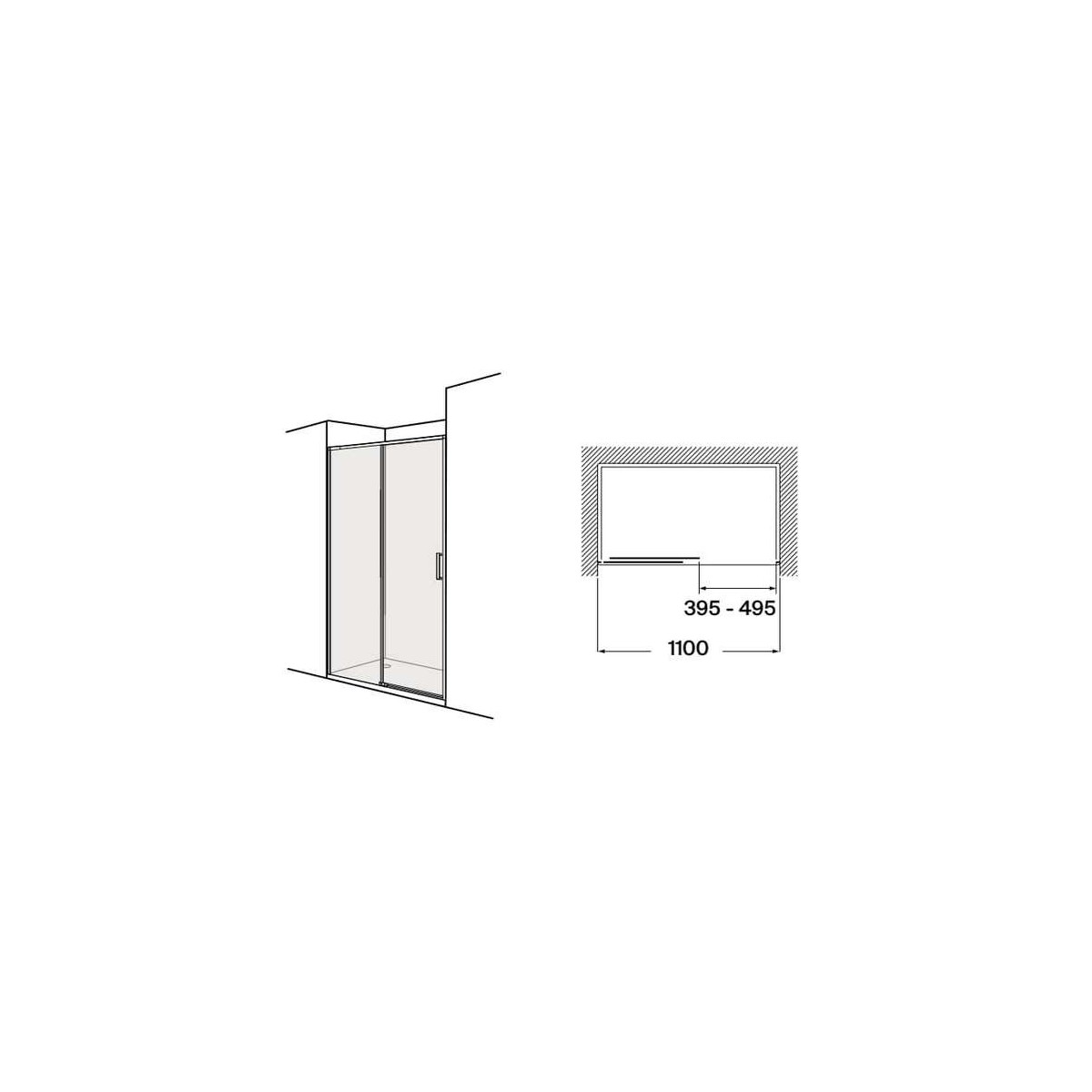 Ura l2-e 1100 mm noir - ROCA AM20J44C7D0016NMN 
