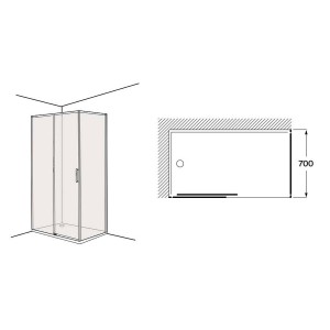 Ura lf-c 700 mm noir - ROCA AM20K2BC7D0016NMN 