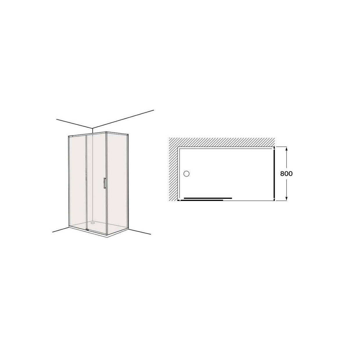 Ura lf-c 800 mm noir - ROCA AM20K3207D0016NMN 