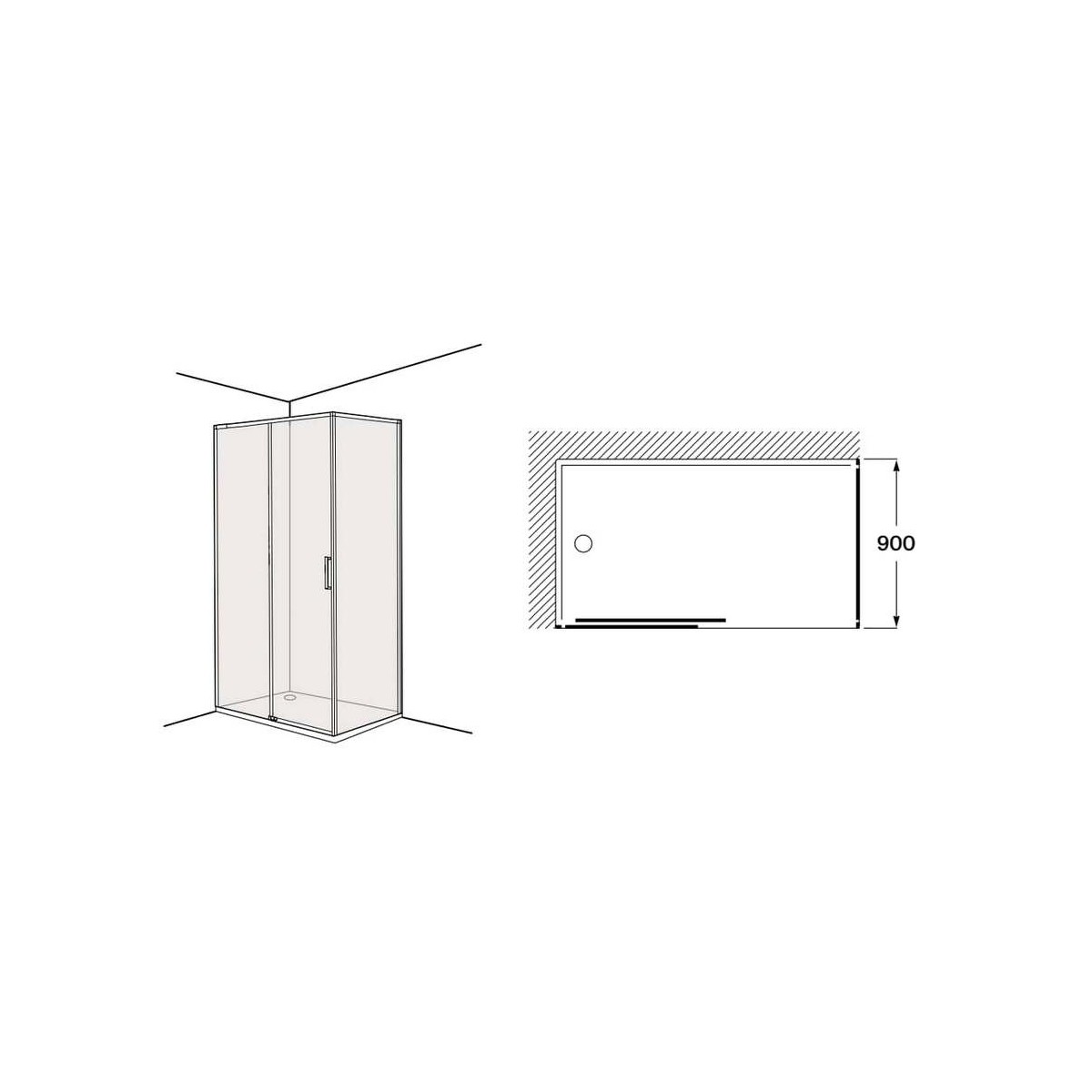 Ura lf-c 900 mm chromé - ROCA AM20K3847D0012NMN 