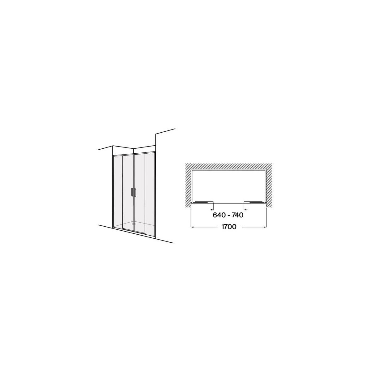 Ura l4-e 1700 mm chromé - ROCA AM20L6A47D0012NMN 