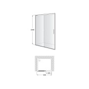 Naray l2-e paroi avec poignée 1000x2000mm argent brillant - ROCA AM2823E87D0012NMN 