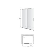 Naray l2-e paroi avec poignée 1100x2000mm argent brillant - ROCA AM28244C7D0012NMN 