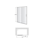 Naray l2-e paroi avec poignée 1500x2000mm noir mat - ROCA AM2825DC7D0016NMN 