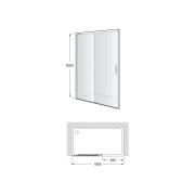 Naray l2-e paroi avec poignée 1600x2000mm argent brillant - ROCA AM2826407D0012NMN 
