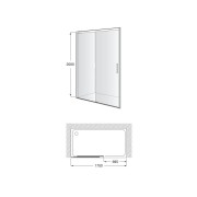 Naray l2-e paroi avec poignée 1700x2000mm argent brillant - ROCA AM2826A47D0012NMN 