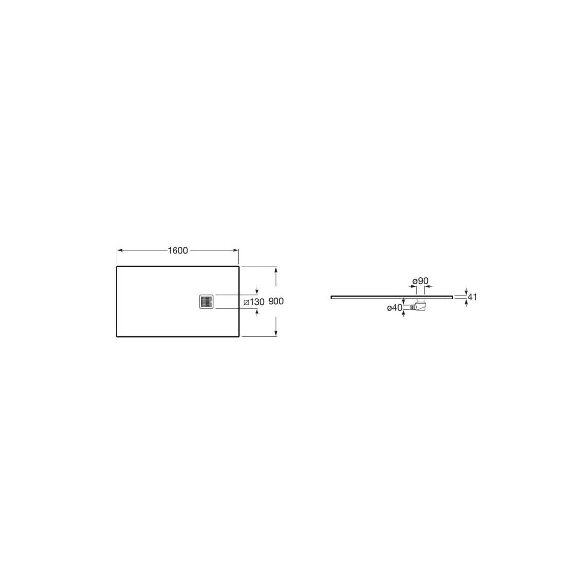 Rec Terran 1600X900 Cadre A/Vid Gris Ardoise - ROCA AP10264038441200 