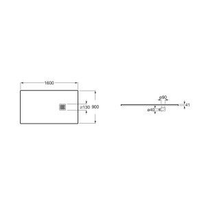Rec Terran 1600X900 Cadre A/Vid Gris Ardoise - ROCA AP10264038441200 