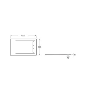 Receveur de douche 1000X700 Gris Ardoise Aquos - ROCA AP6013E82BC01200 