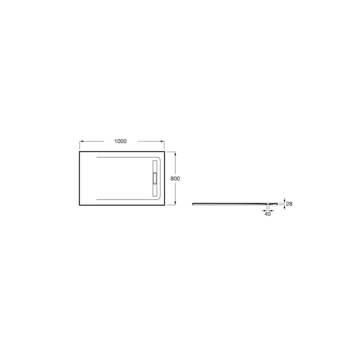 Receveur de douche 1000X800 Blanc Aquos - ROCA AP6013E832001100 