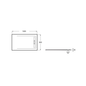 Receveur de douche 1000X900 Blanc Aquos - ROCA AP6013E838401100 
