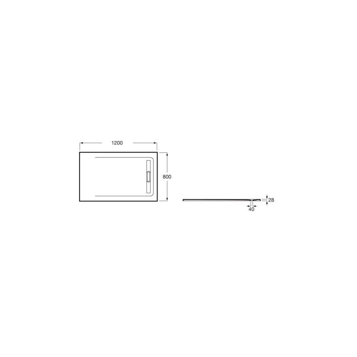 Receveur de douche 1200X800 Blanc Aquos - ROCA AP6014B032001100 