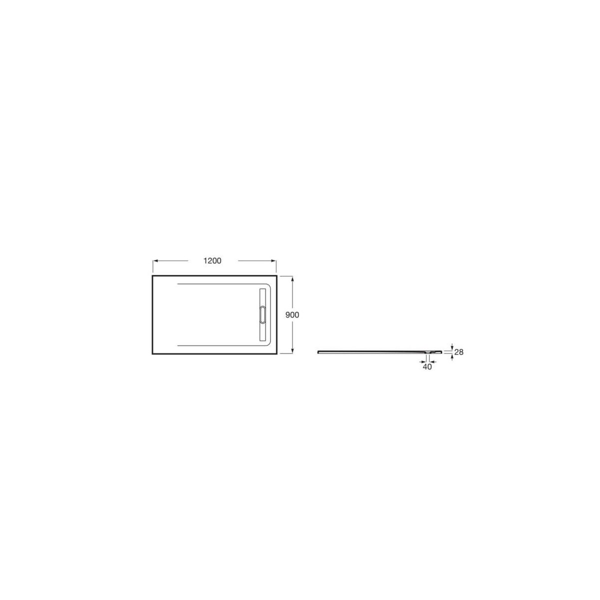 Receveur de douche 1200X900 Gris Ardoise Aquos - ROCA AP6014B038401200 
