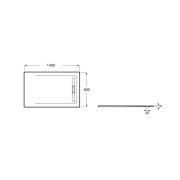 Receveur de douche 1400X800 Gris Ardoise Aquos - ROCA AP60157832001200 