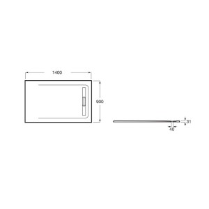 Receveur de douche 1400X900 Blanc Aquos - ROCA AP60157838401100 