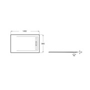 Aquos Receveur Stonex Avec Vidage 1400X900 Onyx - ROCA AP60157838401640 