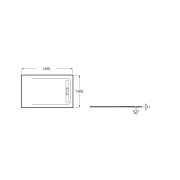 Receveur de douche 1400X1000 Blanc Aquos - ROCA AP6015783E801100 