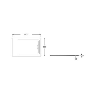 Receveur de douche 1600X800 Blanc Aquos - ROCA AP60164032001100 