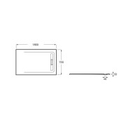 Aquos Receveur Stonex Avec Vidage 1800X700 Onyx - ROCA AP6017082BC01640 