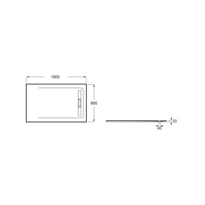 Receveur de douche 1800X800 Blanc Aquos - ROCA AP60170832001100 