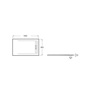 Receveur de douche 1800X900 Gris Ardoise Aquos - ROCA AP60170838401200 
