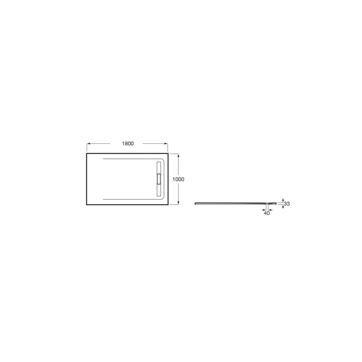 Receveur de douche 1800X1000 Noir Aquos - ROCA AP6017083E801400 