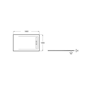 Receveur de douche 1800X1000 Noir Aquos - ROCA AP6017083E801400 