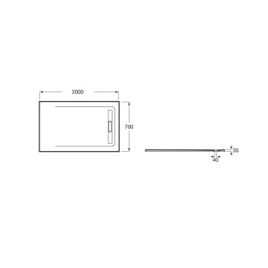 Receveur de douche 2000X700 Gris Ardoise Aquos - ROCA AP6017D02BC01200 