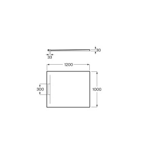 Pyros receveur en stonex avec vidage garde d'eau 30mm 1200x1000 noir - ROCA AP9014B03E801400 