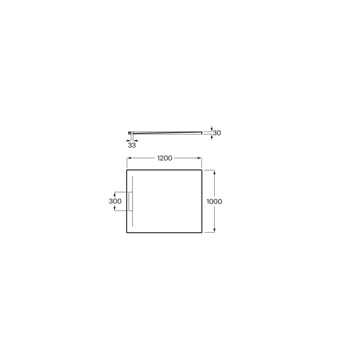 Pyros receveur en stonex avec vidage garde d'eau 30mm 1200x1000 beige - ROCA AP9014B03E801650 